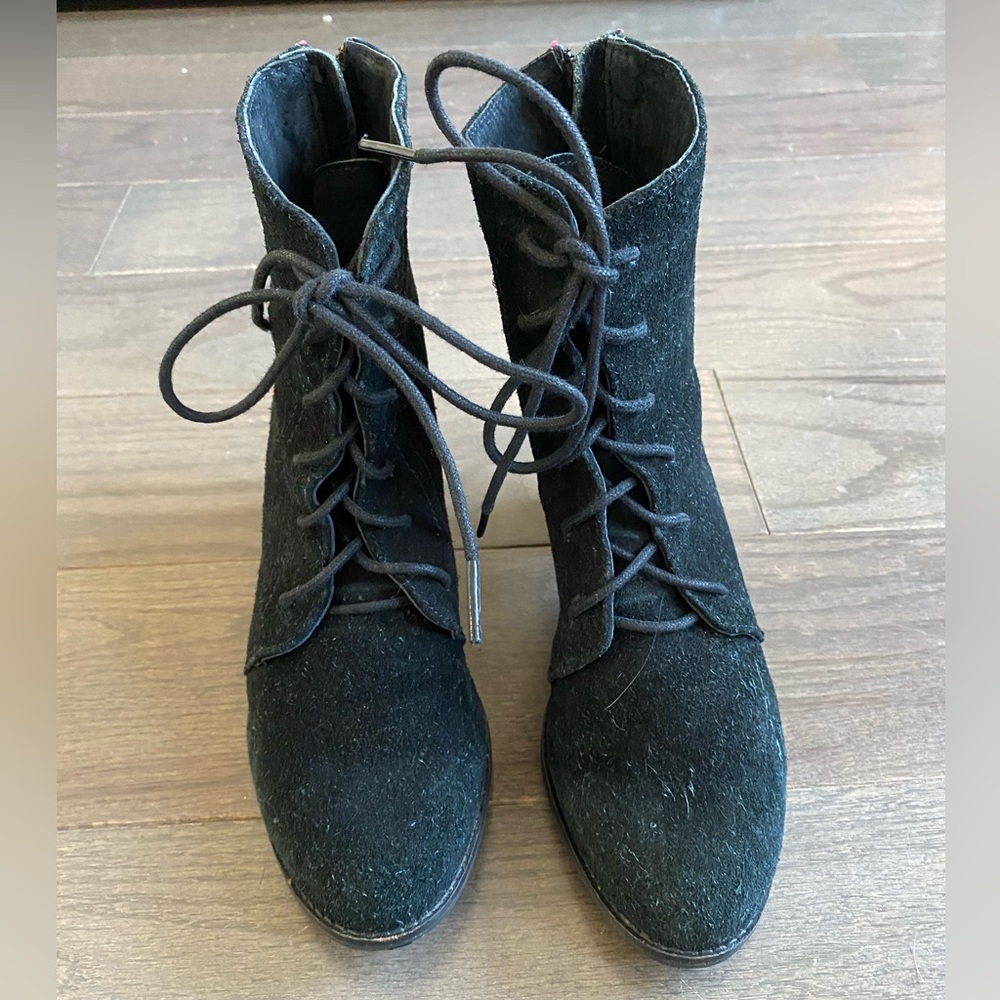 Black suede boots